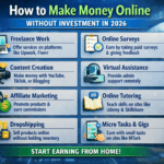 A person working on a laptop at home exploring ways to make money online without any investment in 2026